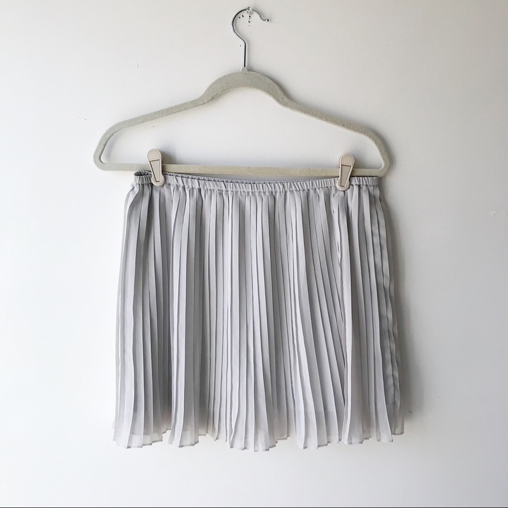 Frenchi pleated chiffon mini skirt grey tennis skirt flowy ballet core S… - Picture 2 of 8